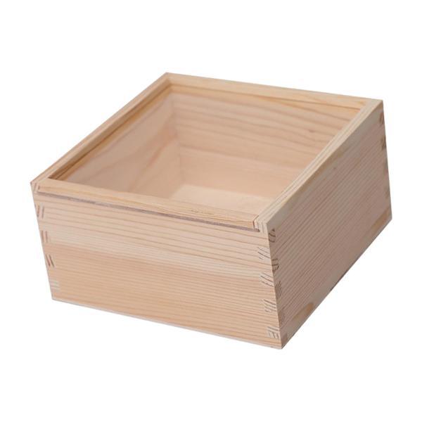 15cm×15cm×10cm ジュエリーディスプレイケース 透明な蓋付き木箱