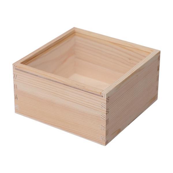 15cm×15cm×10cm ジュエリーディスプレイケース 透明な蓋付き木箱