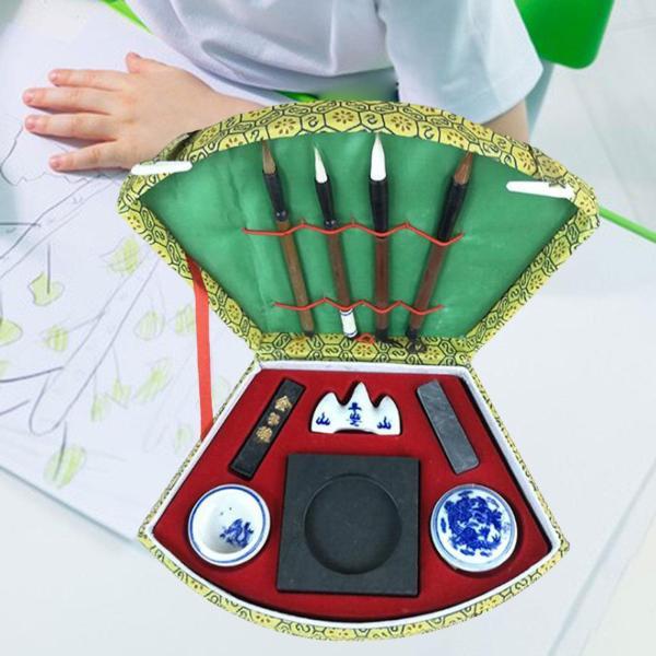 筆キット 書道セット ポータブル教育工芸品 研究の四宝 筆記具 子供