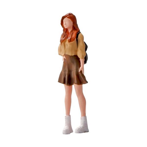 1/64スケール ミニチュアガールフィギュア 小さな女性モデル 樹脂製