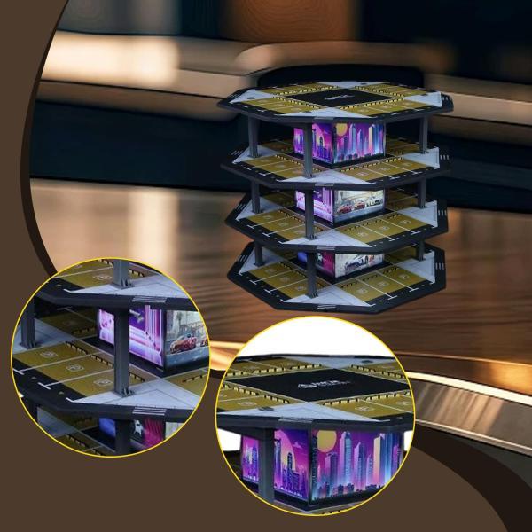 1/64 八角形モデルカーディスプレイケース LED駐車場ディスプレイ