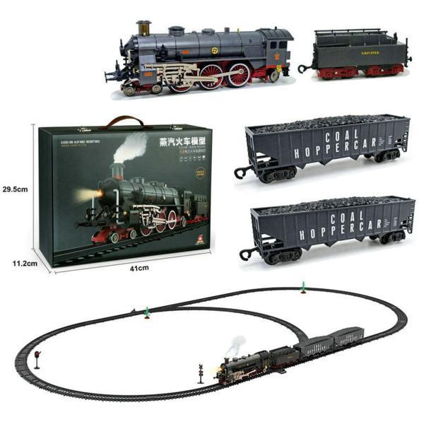 電動列車セット 子供 電池式 蒸気機関車 電車 おもちゃ モデル