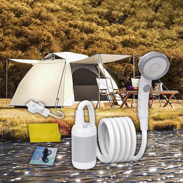 ポータブルキャンプシャワー IPX7防水 実用的 充電式 電動 ハイキング 