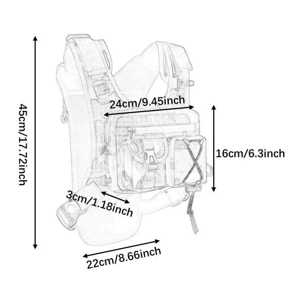 三枚セット (お好みドローイング付き) チェストリグバッグ 登山 サイクリング用 ポータブルチェスト