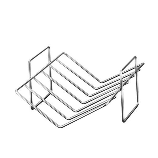 ベーキングパン ベーキングトレイ V 型ラック付き ベーキングシート ラック付き ハム ミートクリスパートレイ ベーキングディッシュ 乾燥ラック ローの画像