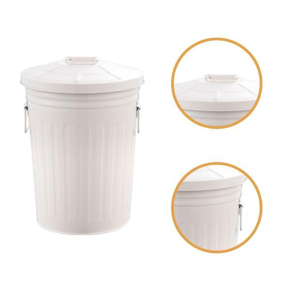 屋外用金属製ゴミ箱 ゴミ箱 48L ハンドル付き 多目的ポータブル カバー付き 家庭 農場 中庭用_4