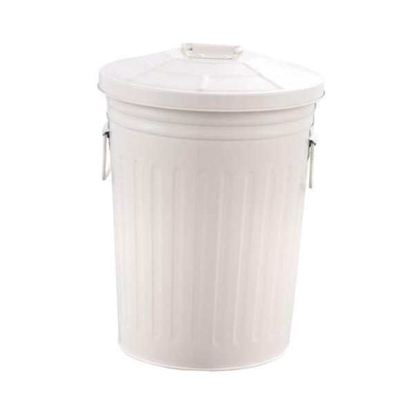 屋外用金属製ゴミ箱 ゴミ箱 48L ハンドル付き 多目的ポータブル カバー付き 家庭 農場 中庭用_8