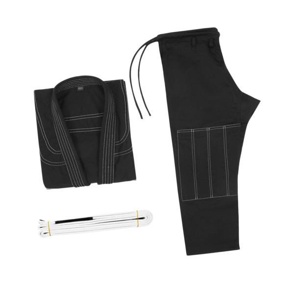  MARTIAL ARTSウォームアップウェア ３点セット 黒 ブラジリアン柔術着スーツ 耐摩耗性パンツ ジャケット 柔術着ベルト