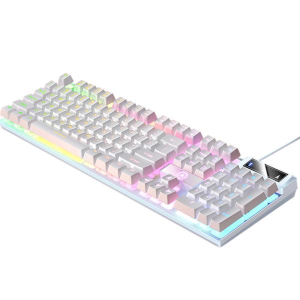 ホワイト メカニカルキーボード 有線メカニカルゲーミングキーボード