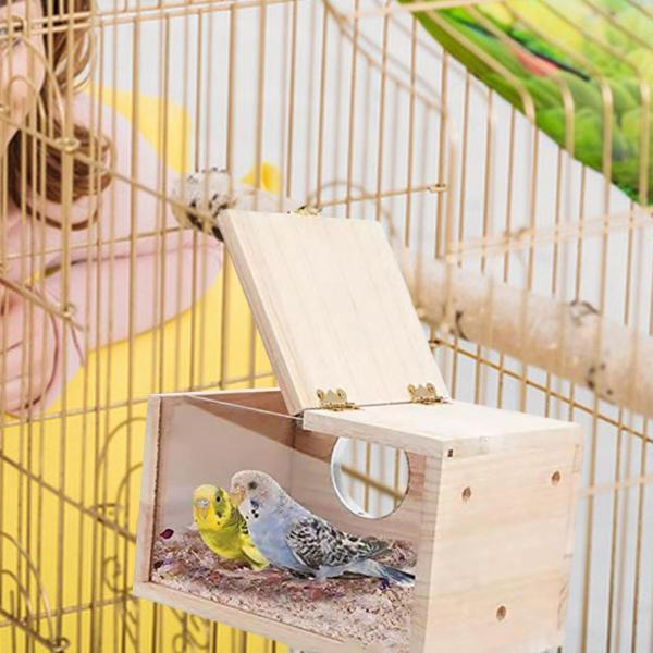 インコ巣箱 透明窓付き鳥の巣箱 ペットアクセサリー 透明飼育箱 鳥の巣