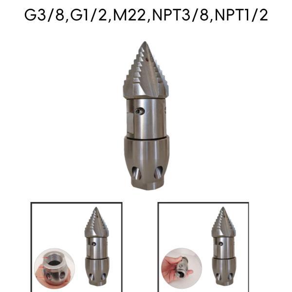 下水ジェットホースノズル 清掃ツール 散水器 【フィート】 スチール製高圧洗浄機 パイプライン浚渫下水ノズル