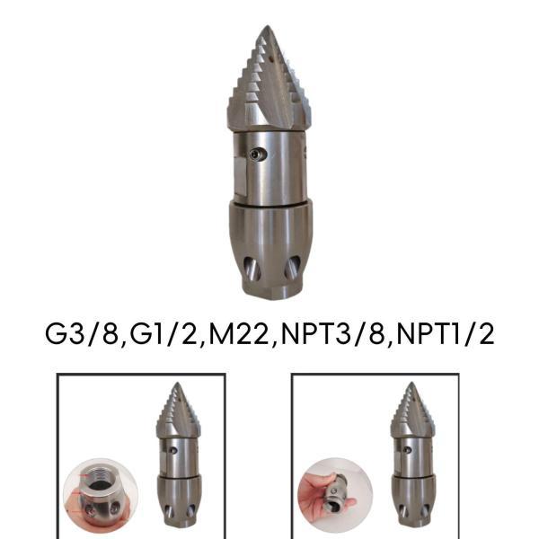 下水ジェットホースノズル 清掃ツール 散水器 【フィート】 スチール製高圧洗浄機 パイプライン浚渫下水ノズル