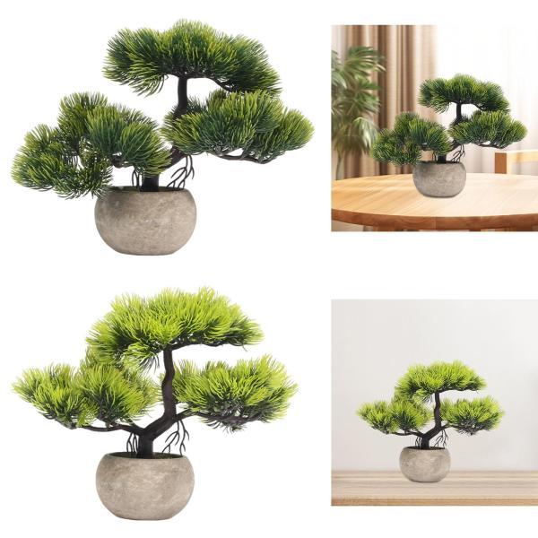 人工盆栽小さなフェイク植物フェイク盆栽、人工植物本棚用緑化盆栽