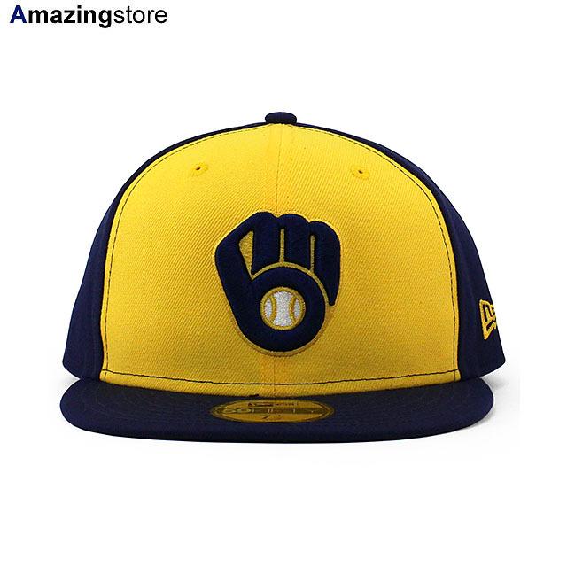 ニューエラ キャップ 59FIFTY ミルウォーキー ブルワーズ MLB ON FIELD AUTHENTIC ALTERNATE FITTED CAP GOLD NAVY NEW ERA MILWAUKEE BREWERS n70538706｜amazingstore