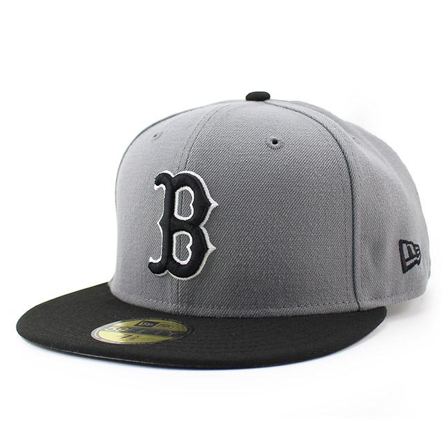 ニューエラ キャップ 59FIFTY ボストン レッドソックス MLB 2T TEAM BASIC FITTED CAP GREY BLACK NEW ERA BOSTON RED SOX｜amazingstore｜02