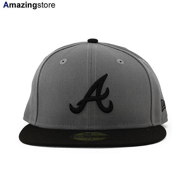 ニューエラ キャップ 59FIFTY アトランタ ブレーブス MLB 2T TEAM BASIC FITTED CAP GREY BLACK NEW ERA ATLANTA BRAVES｜amazingstore