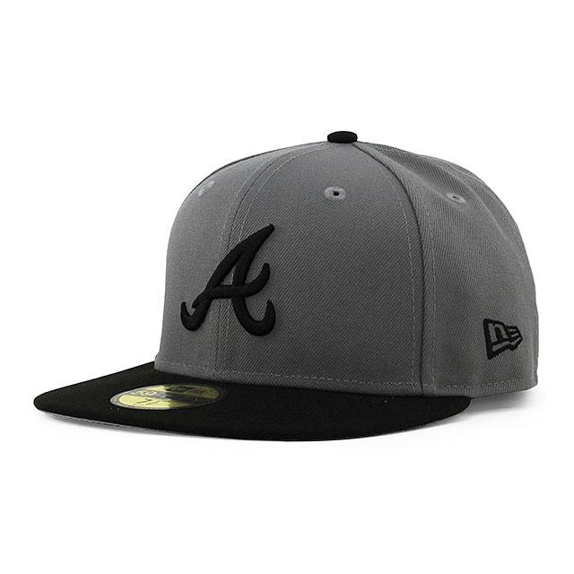 ニューエラ キャップ 59FIFTY アトランタ ブレーブス MLB 2T TEAM BASIC FITTED CAP GREY BLACK NEW ERA ATLANTA BRAVES｜amazingstore｜02