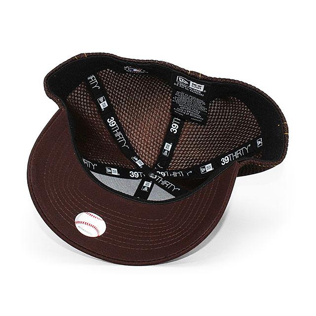 New Era San Diego Padres 39THIRTY Stretch Fit Hat - Brown Team Classic, Embroidered Logo