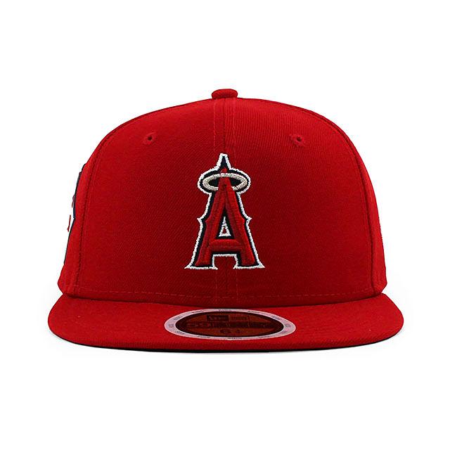 子供用 大谷翔平ア・リーグMVP記念モデル ニューエラ キャップ 59FIFTY ロサンゼルス エンゼルス YOUTH 2021 AL MVP SIDE PATCH FITTED CAP REDの画像