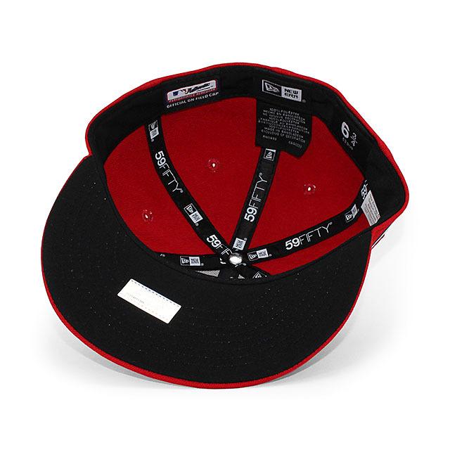 子供用 大谷翔平ア・リーグMVP記念モデル ニューエラ キャップ 59FIFTY ロサンゼルス エンゼルス YOUTH 2021 AL MVP SIDE PATCH FITTED CAP REDの画像