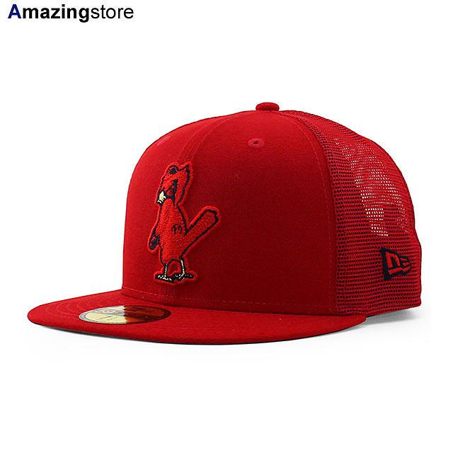 ニューエラ キャップ 59FIFTY セントルイス カージナルス  2022 MLB BATTING PRACTICE TRUCKER FITTED CAP RED  NEW ERA ST.LOUIS CARDINALS｜amazingstore