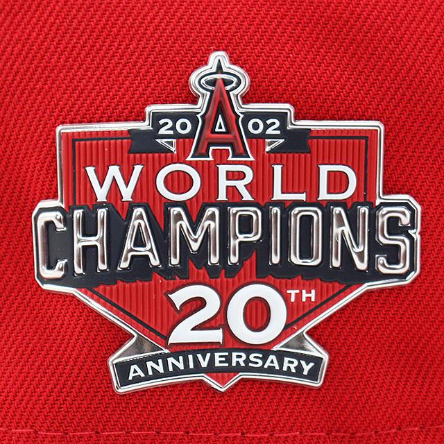 2002 ワールドチャンピオン 20周年記念モデル ニューエラ キャップ 59FIFTY ロサンゼルス エンゼルス  MLB 2002 MLB WORLD CHAMPIONS 20TH ANNIVERSARY RED｜amazingstore｜06