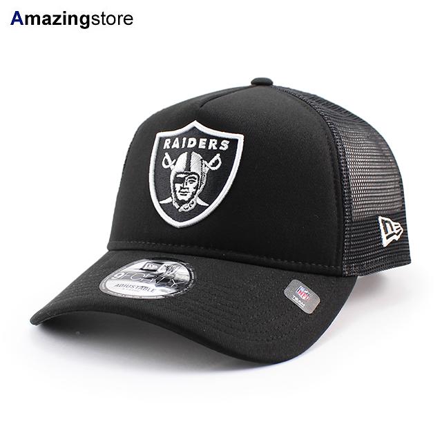 海外限定 ニューエラ RAIDERS 9FORTY キャップ フリーサイズ 黒 9FORTY ニューエラ メッシュキャップ ラスベガス レイダース NFL A