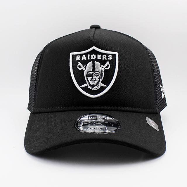 海外限定 ニューエラ RAIDERS 9FORTY キャップ フリーサイズ 黒 9FORTY ニューエラ メッシュキャップ ラスベガス レイダース NFL A