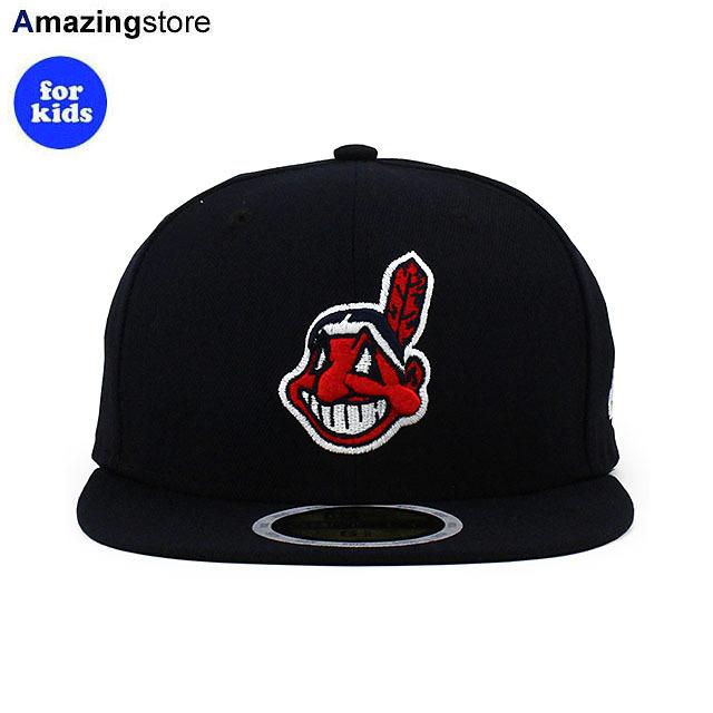 子供用 ニューエラ キャップ 59FIFTY クリーブランド インディアンス  YOUTH MLB ON-FIELD AUTHENTIC ALTERNATE-2 FITTED CAP NAVY  NEW ERA CLEVELAND INDIANS｜amazingstore