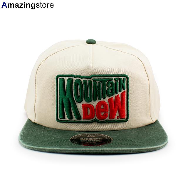 キ*ク様 激レアHEADGOONIE Mountain Dew キャップ マウンテンデュー スナップバック RETRO GOLFER SNAPBACK CAP CREAM