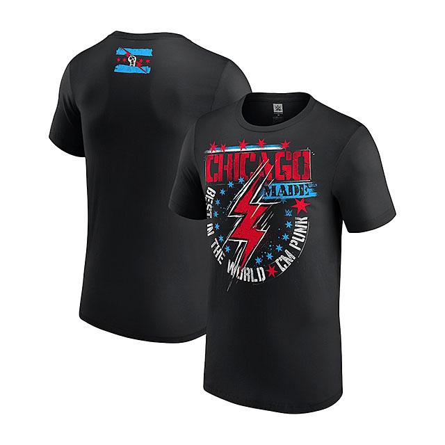 CMパンクモデル 海外取寄 WWE AUTHENTIC Tシャツ CHICAGO MADE T-SHIRT 