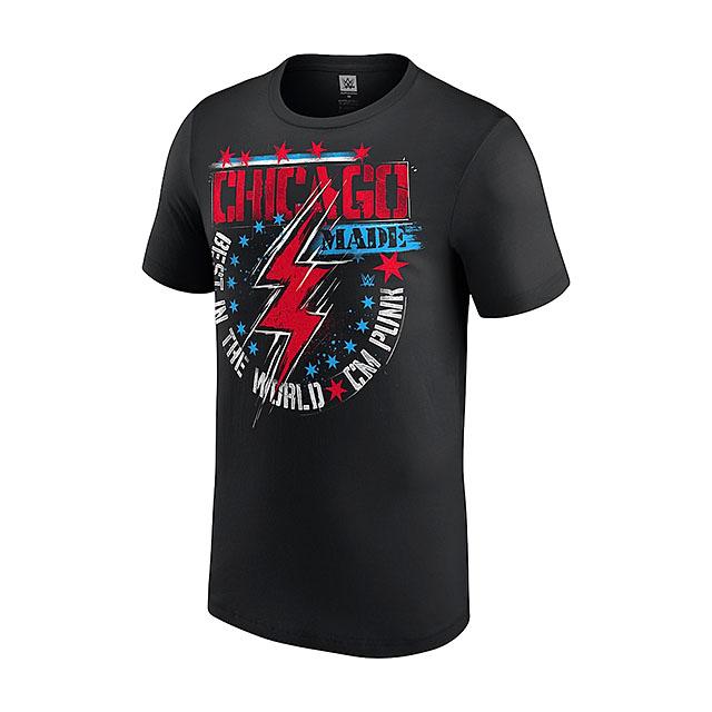 CMパンクモデル 海外取寄 WWE AUTHENTIC Tシャツ CHICAGO MADE T-SHIRT