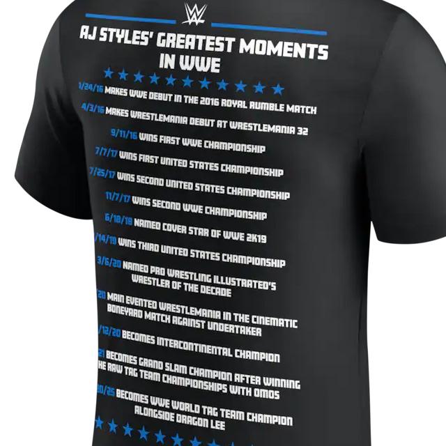 AJ スタイルズモデル 海外取寄 WWE AUTHENTIC Tシャツ THANK YOU