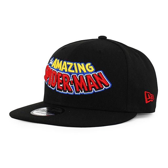 ニューエラ キャップ 9FIFTY マーベルコミックス スパイダーマン TITLE SNAPBACK CAP BLACK NEW ERA MARVEL COMICS SPIDERMAN｜amazingstore｜02