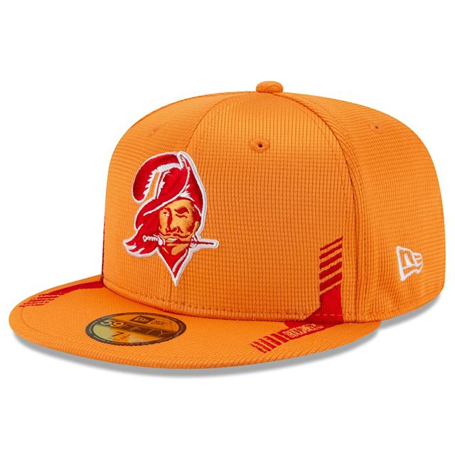 ニューエラ キャップ 59FIFTY タンパベイ バッカニアーズ  2021 NFL THROWBACK SIDELINE ORANGE  NEW ERA TAMPA BAY BUCCANEERS｜amazingstore｜02