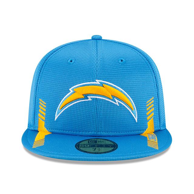 ニューエラ キャップ 59FIFTY ロサンゼルス チャージャーズ  2021 NFL SIDELINE SKY BLUE  NEW ERA LOS ANGELES CHARGERS｜amazingstore