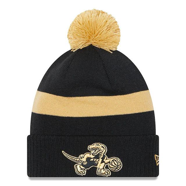 ニューエラ ニットキャップ ビーニー トロント ラプターズ  NBA 2021-22 CITY EDITION POM KNIT BEANIE CAP BLACK  NEW ERA TORONTO RAPTORS｜amazingstore