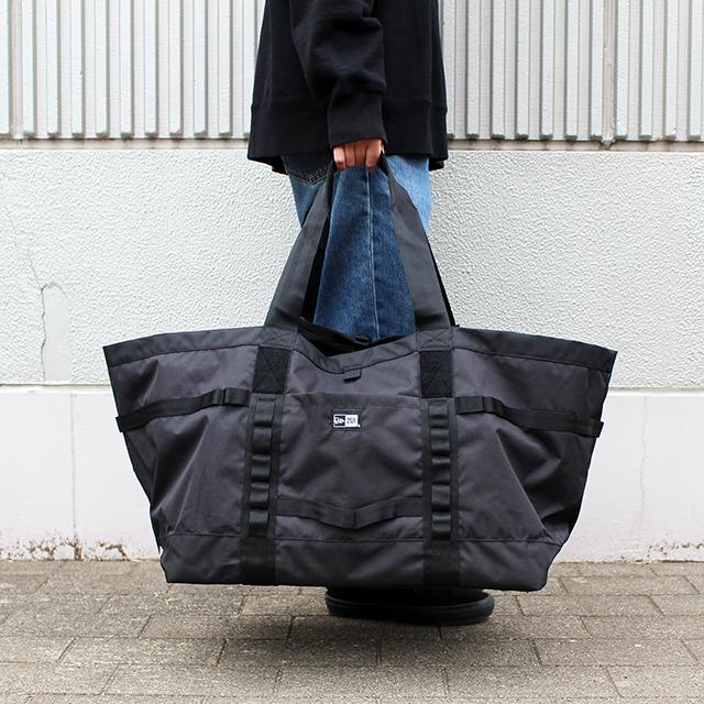 ニューエラ アウトドア トートバッグ YOSHIDA BROS 85L 2WAY FIELD HUGE TOTE BAG BLACK NEW ERAの画像