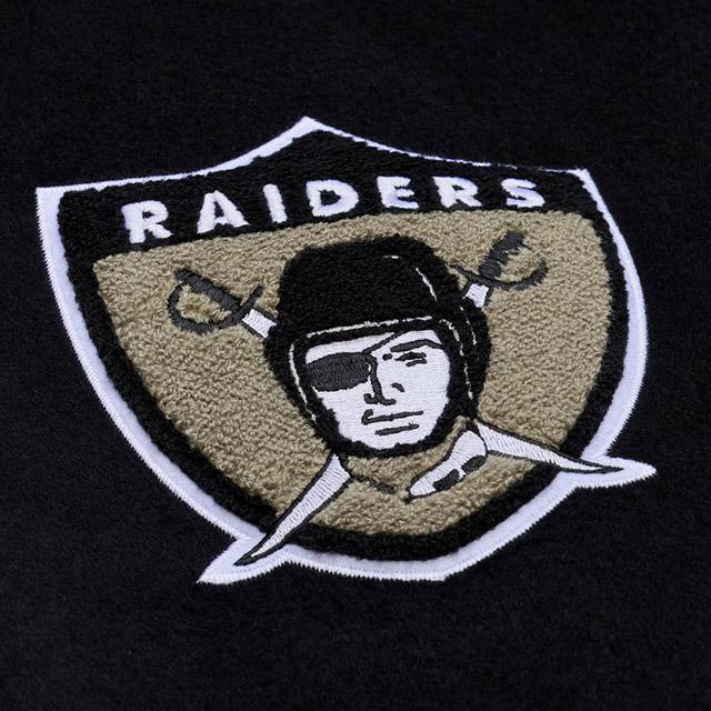 海外取寄 ミッチェル&ネス スタジアムジャケット ラスベガス レイダース NFL TEAM TRADITIONS VARSITY FULL-SNAP JACKET BLACK-TANの画像