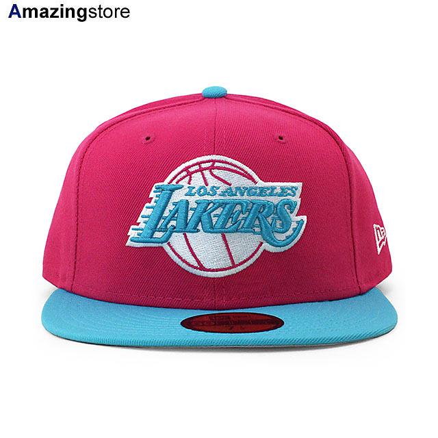 ニューエラ キャップ 59FIFTY ロサンゼルス レイカーズ  NBA MIAMI VICE 2T TEAM-BASIC FITTED CAP PINK-BLUE  NEW ERA LOS ANGELES LAKERS｜amazingstore
