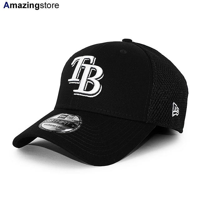 ニューエラ キャップ 39THIRTY タンパベイ レイズ  MLB NEO FLEX FIT CAP BLACK-WHITE  NEW ERA TAMPA BAY RAYS｜amazingstore