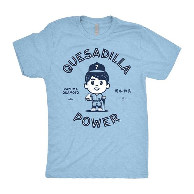 トロントブルージェイズ HOMAGE TOPPSコラボ Tシャツ 岡本和真モデル 海外取寄 Tシャツ QUESADILLA POWER T-SHIRT トロント
