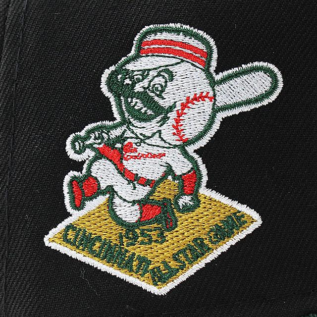 ニューエラ キャップ 59FIFTY シンシナティ レッズ MLB 1953 ALL STAR GAME RED BOTTOM FITTED CAP BLACK DARK GREEN NEW ERA CINCINNATI REDS｜amazingstore｜06