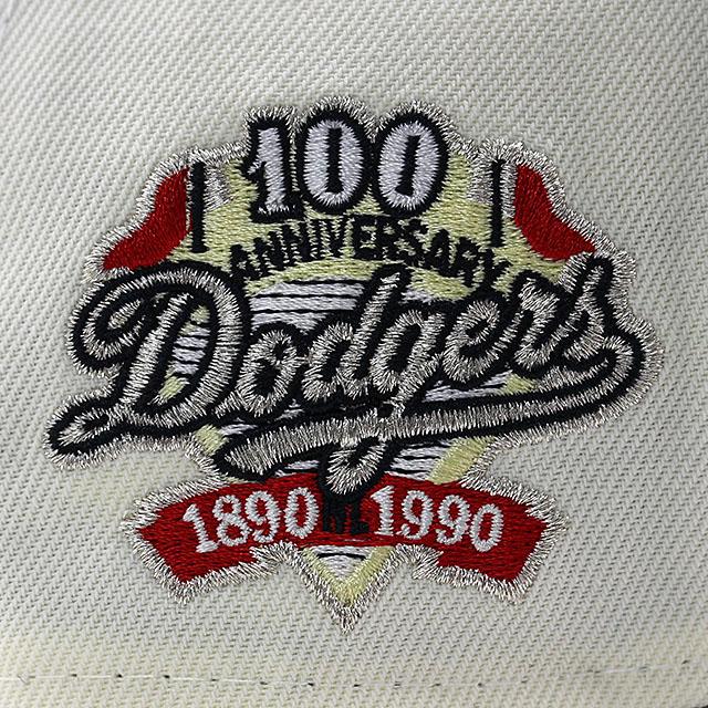EU限定 ニューエラ キャップ 9FORTY ロサンゼルス ドジャース MLB 100TH ANNIVERSARY GREY BOTTOM A-FRAME SNAPBACK CAP CREAM NEW ERA LOS ANGELES DODGERS｜amazingstore｜06