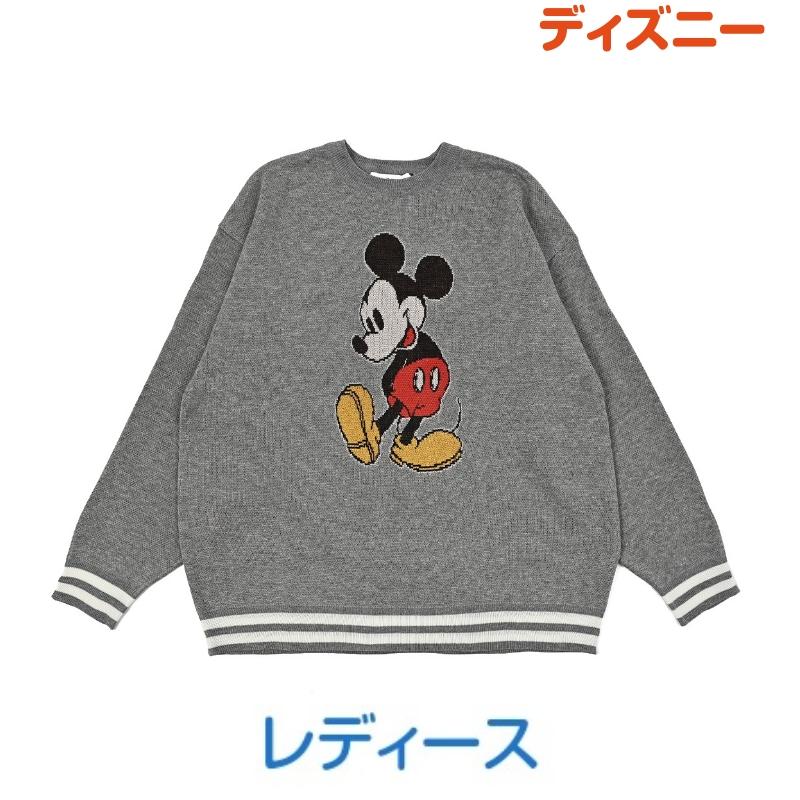 ディズニーミッキーマウス レディース ジャガードニット セーター 婦人