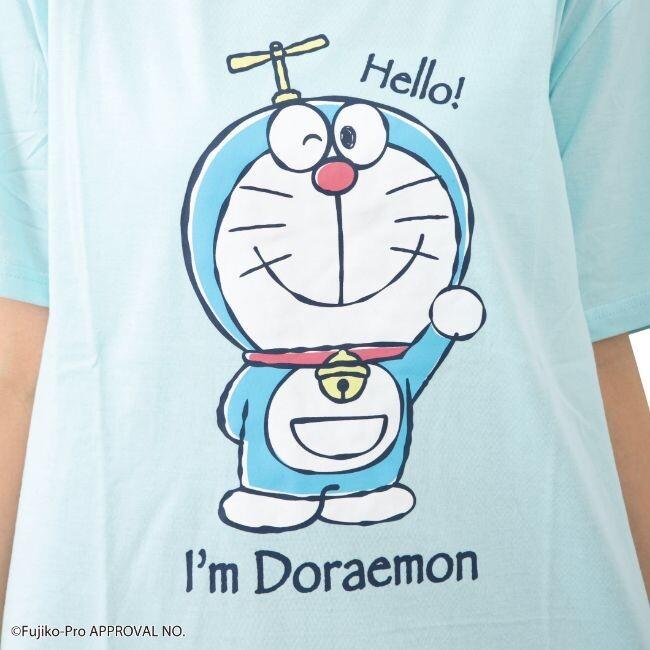 ドラえもん Tシャツ 半袖 メンズ レディース ティーシャツ キャラクター グッズ I'm Doraemon タケコプターを付けた全身のドラえもん A柄｜amazutsumi｜04