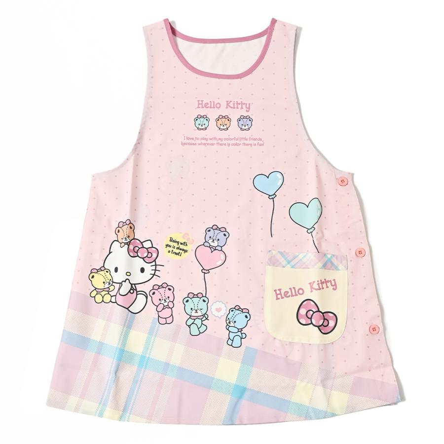 ꒰⑅未使用⑅꒱ サンリオ ハローキティ♡タイニーチャム エプロン M〜L ☆ハローキティ☆エプロン☆ピンクストライプ☆タイニーチャム