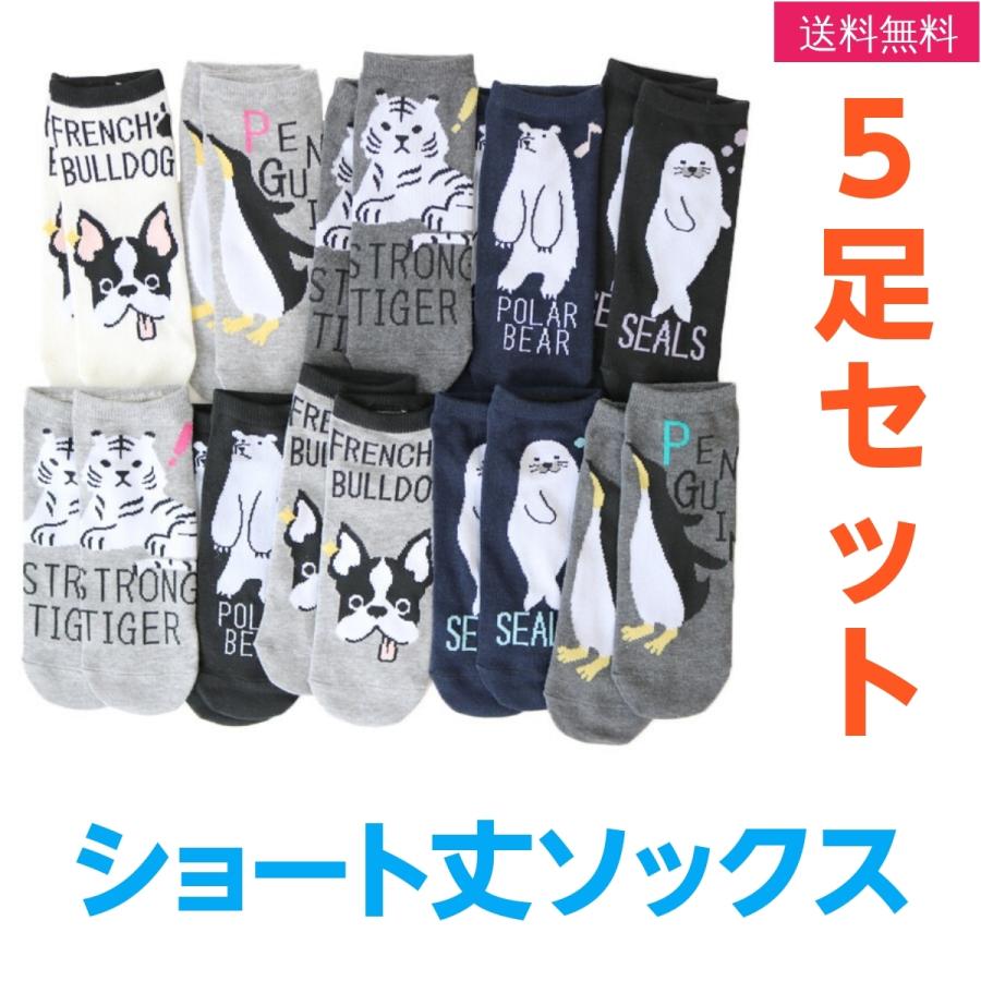 靴下 ソックス レディース 5足組 ショート丈 女性 Animal Select 動物柄 アニマル フロントデザイン 年中 送料無料 Lfl Amazutsumi Yahoo 店 通販 Yahoo ショッピング