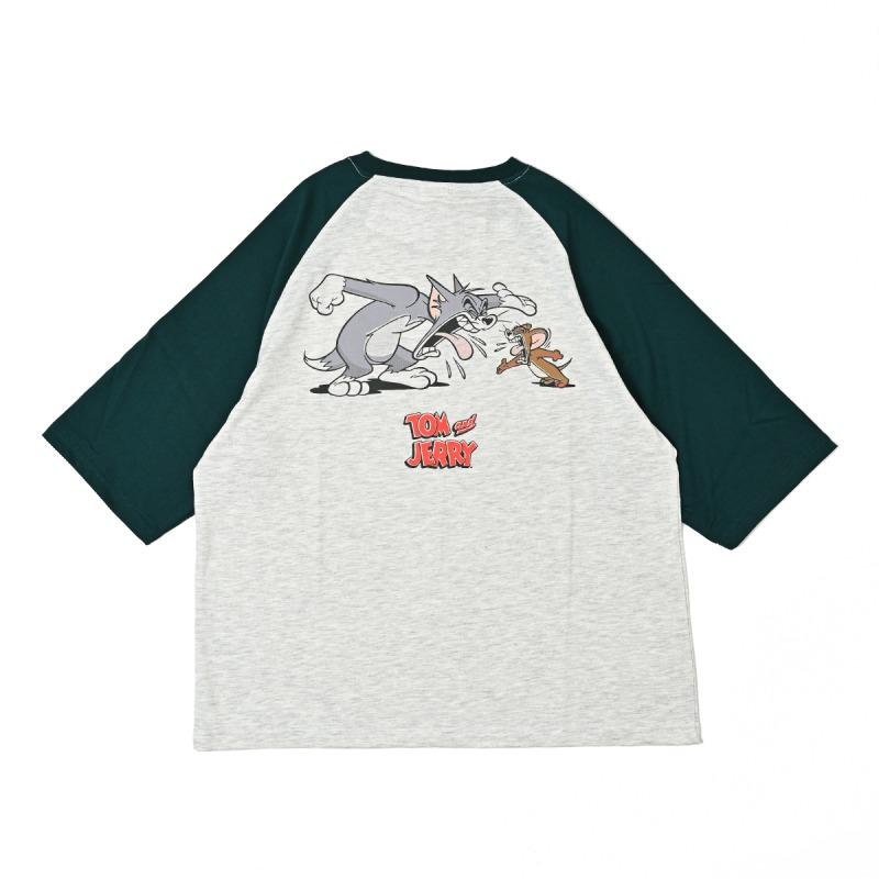 ワーナーミュージック トムとジェリー Tシャツ 7分袖 ラグランスリーブ