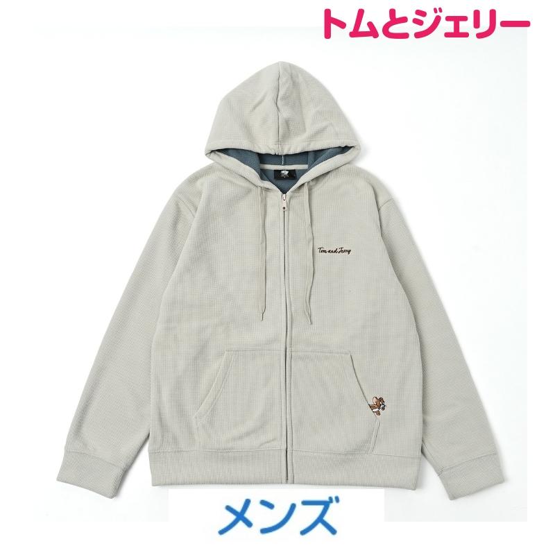 【BEARDSLEY】コットン ジップ パーカー シャツフーディ ゆったり F トムとジェリー フリース パーカー 裏フリース ジップアップ メンズ